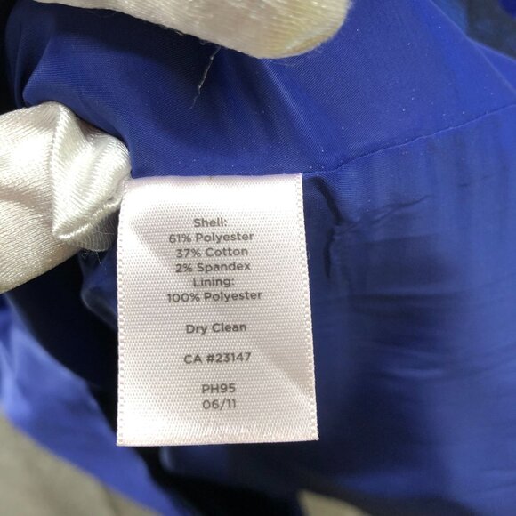 Talbots Satin Sheath Dress Womens 14W-16W Royal Blue Sleeveless Drape Formal - Picture 11 of 11